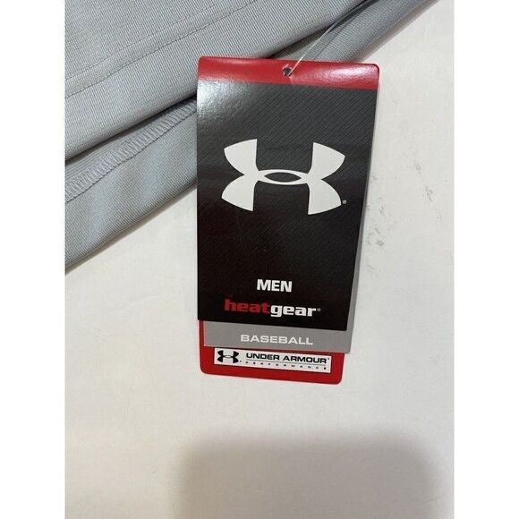 Under Armour Mens Large Gray Baseball Heat Gear Full Button Jersey NWT - Picture 4 of 8